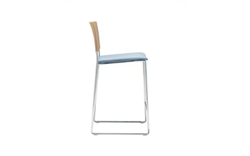 SIT WOOD BQ1209 / BQ1210 - Stackable sled base oak stool with integrated cushion by Andreu World - view 3